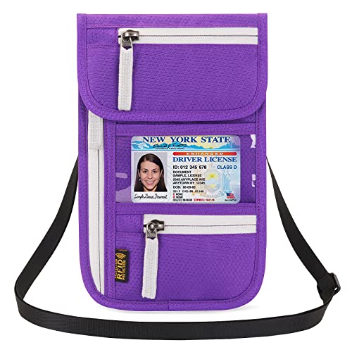 Image of Neck Wallet Lightweight RFID Blocking Waterproof Travel Pouch Passport Wallets for Women Men