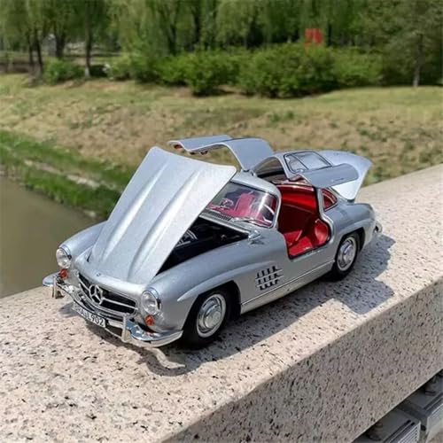 Image of Mercedes Benz 300 SL Vintage Car 1:32 Scale Model Car Exclusive Alloy Metal car Pull Back Die-cast Metal Toy Openable Doors & Light Music Best Gifts Toys【Colors as Per Stock】