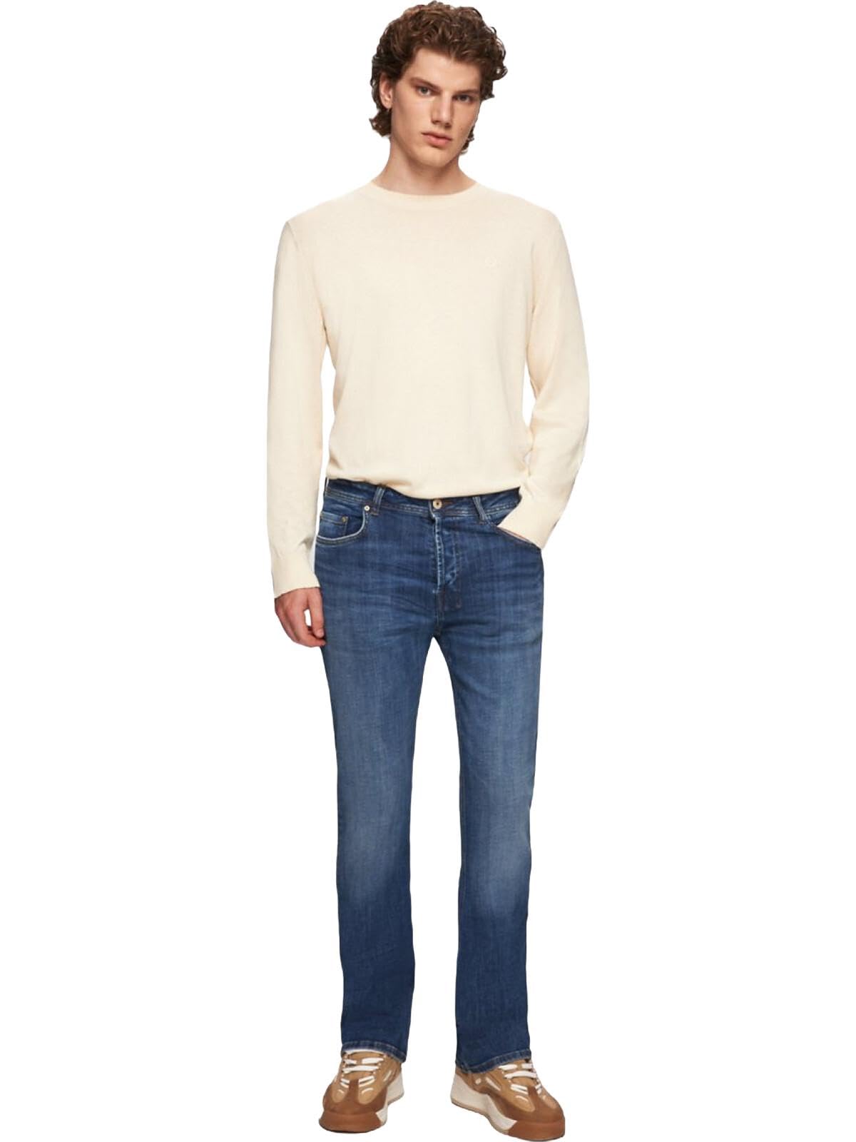 LTB Jeans Herren Tinman 400 - Bootcut Mid Rise Basic-5-Pocket Dark Wash Blau aus Baumwollgemisch - Größe W29L30