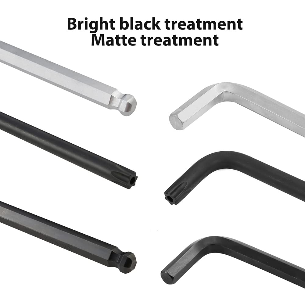 Sanfoelek Lot de 36 clés Allen à bras long avec extrémité sphérique et tête hexagonale multi-tailles pour appareils de vélo