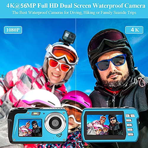 Appareil Photo Etanche Numérique,sous Marine Full HD 4K 56MP Caméra Etanche avec Double écran Selfie Caméra, Zoom Numérique 18x - Image 7