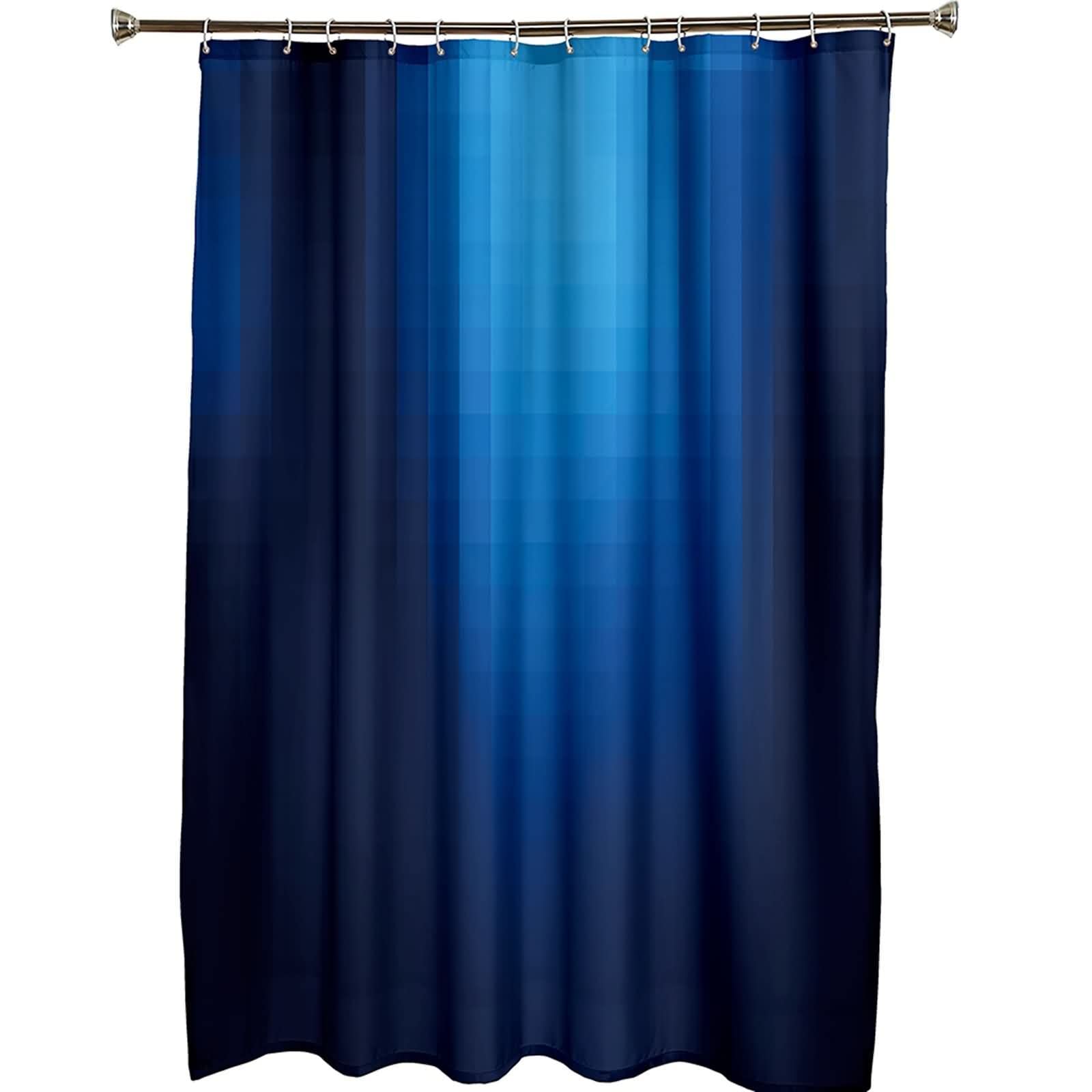 Tenda da doccia impermeabile, fantasia tende da doccia in poliestere, blu scuro, 165 x 200 cm, decorazione vasca da bagno