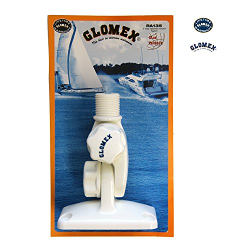 GLOMEX &apos RA135 4 voies kippfuß en nylon 4 voies kippfuß avec bouton pour réglage RA de 135 pour antennes, récepteur GPS avec filetage 1 filetage extérieur 14 vitesses avec passe-câble RA 135