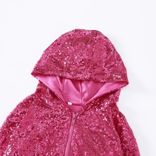 Yuji Itadori Girls Sequin Baseball Jacket Hooed Varsity Jacket Sparkle Bomber Clothes 2-14 Years3