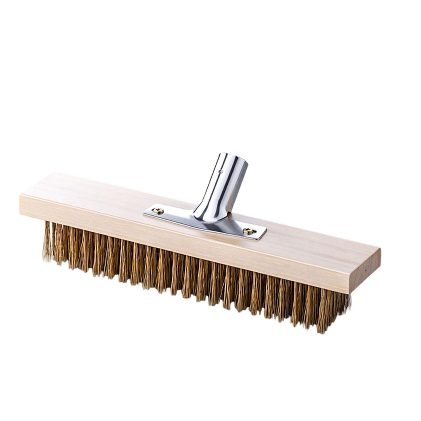 Oxxggkao Deck Scrub Brush Ground Scrubber Wood Handle and Aggressive Wire Bristles for Concrete, Grout, Garage, Patio Stain Removal Scrub Brush