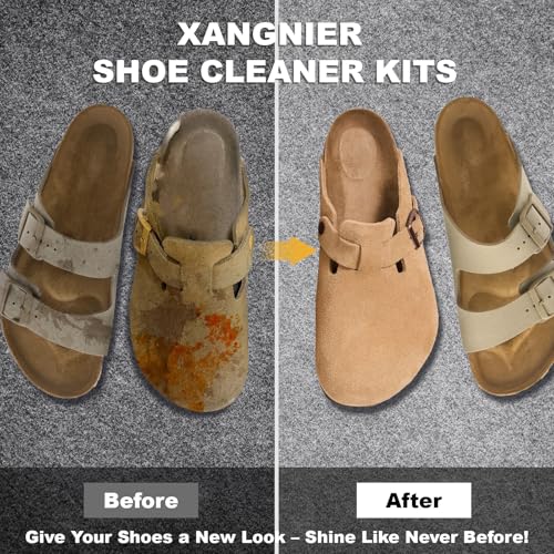 XANGNIER Shoes Cleaning Brush Kit for Birkenstock, 3PCS Suede & Nubuck Care Set with 2-in-1 Shoe Cleaning Brush & Eraser for Birkenstock Sandals,Clogs,Leather Footbeds & More,Ultimate Maintenance Tool