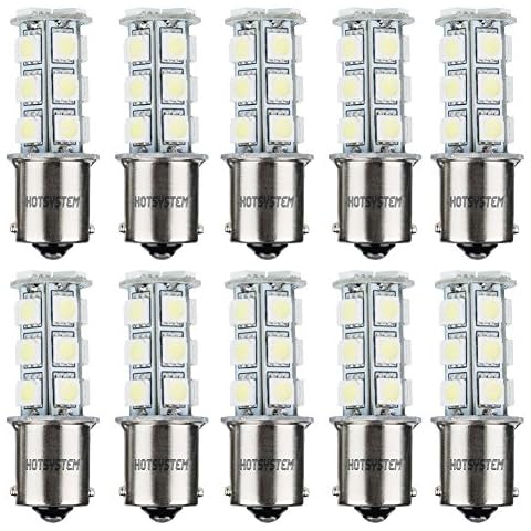 HOTSYSTEM 1156 7506 1003 1141 LED SMD 18 LED Bulbs Interior RV Camper Cool White 10-pack Cover