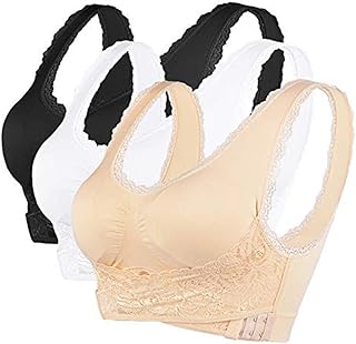Litthing Reggiseno Sportivo Wireless di Pizzo Reggiseno da Donna Senza Giunte Comodo Reggiseno Senza Ferretto Reggiseno Push up da Ginnastica Yoga Allenamento Running Boxing