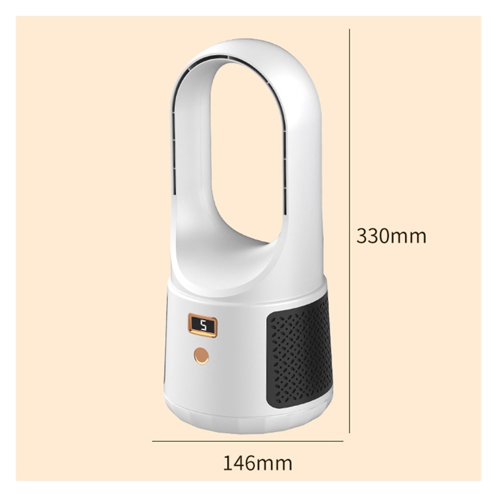 Ventilador sin aspas Ventilador de enfriamiento Ventilador de enfriamiento de Aire portátil USB sin aspas Ajustable de 6 velocidades Recargable de bajo Ruido para la Escuela de Oficina en casa Fácil