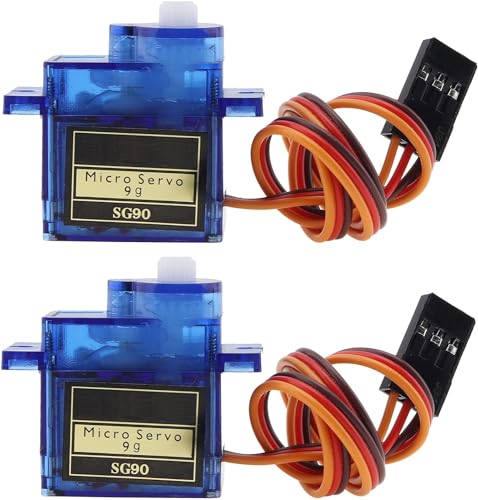 Image of REES52 2 Pack SG90 Micro Servo Motor 9G Mini Servo Kit for RC Robot Arm /Hand /Control with Cable (Control Angle 360 Degree)