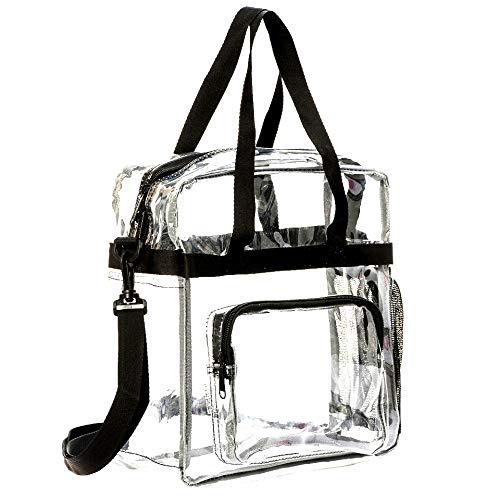 K-Cliffs Heavy Duty Clear Tote Deluxe See Through Messenger Work Bag Durable Transparent PVC Lunch Bag4