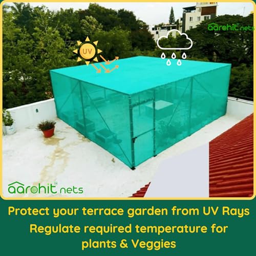Image of NETS Green Net for Fencing Garden (5Ft X Ft) 75% UV Sunlight Protection 100GSM for Fencing, Boundary, Balcony, Multipurpose Agro Green Shed Net Roll (5Ft X 25Ft)