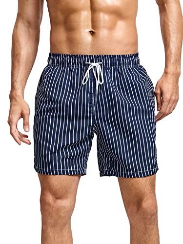 Mywu Mens Swim Trunks 5 Inch Beach Shorts with Mesh Lining Funny Swimming Bathing Suits Quick Dry Swimwear