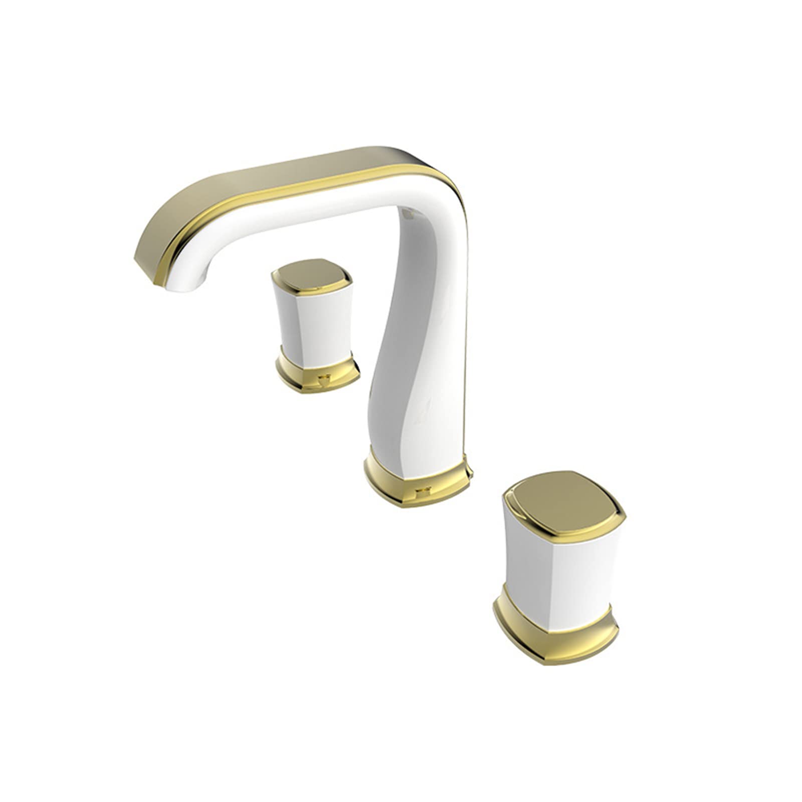 VDOQTLJT Bathroom Faucet Brass Sink 2 Handle Basin Mixer Tap 3 Holes Hot and Cold Water Lavatory Aerator ORB(White+Gold)