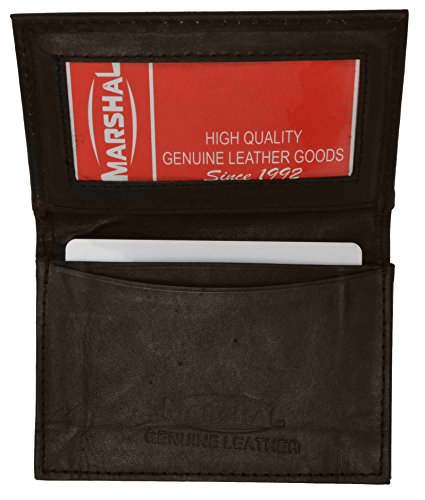 Soft Leather Bi-fold Credit Card Holder Black #70 (Brown)
