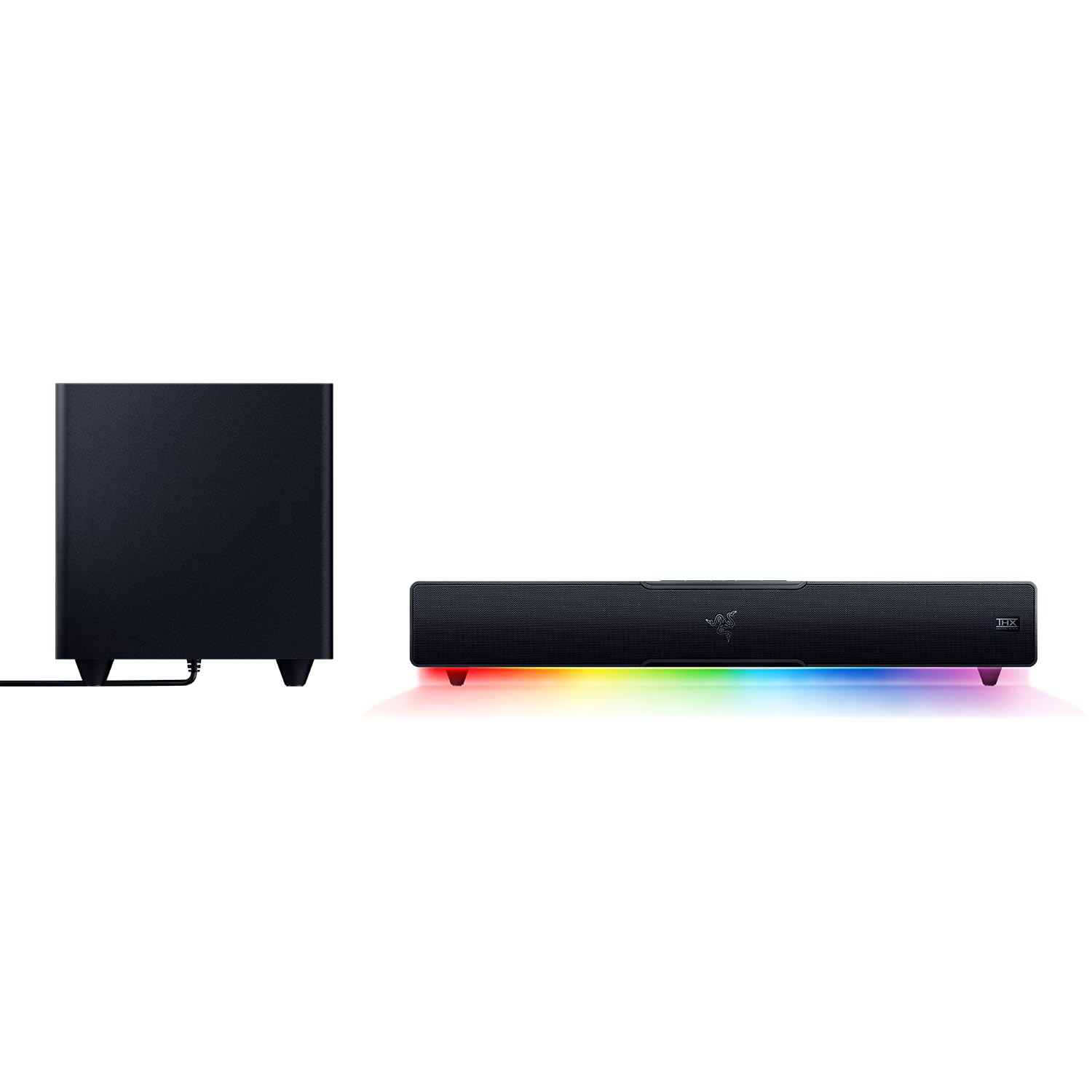 Razer Leviathan V2 PC Gaming Soundbar with Subwoofer, THX Spatial Audio, Compact Desktop Form Factor, Multi-driver PC Soundbar and Subwoofer, Bluetooth 5.2 - Black