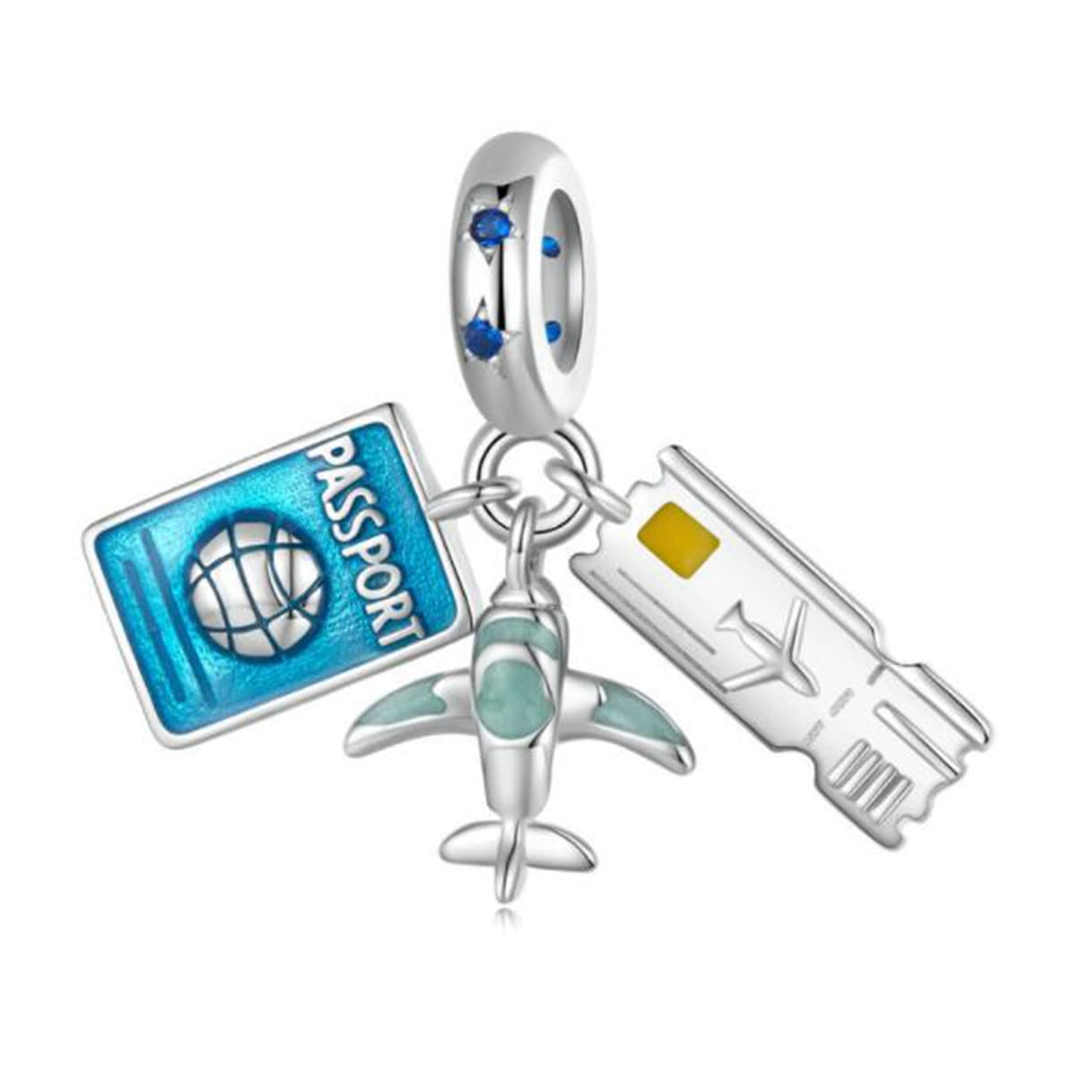 YashuoAirplane Safety Chain Travel Charms for Bracelets Safety Chain for Bracelet (Airplane Charm)