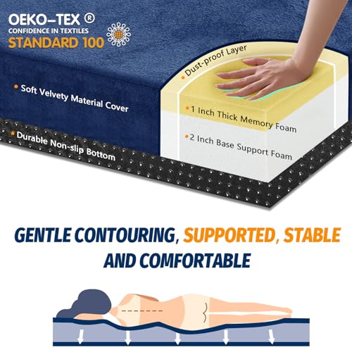 Image of CYMULA Memory Foam Camping Mattress Pad, Sleeping Mat, Portable Roll Up Mattress for Adults, Camping Bed Pads for Sleepover, Car Bed with Travel Bag