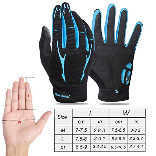 Luvas de ciclismo, Romacci Luvas de mountain bike Luvas de dedo completo para tela de toque Luvas de