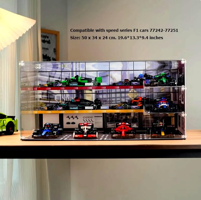 Vitrine Murale Acrylique Pour LEGO Speed Champions F1 (77242–77251) – 10 En 1 Anti-Poussière