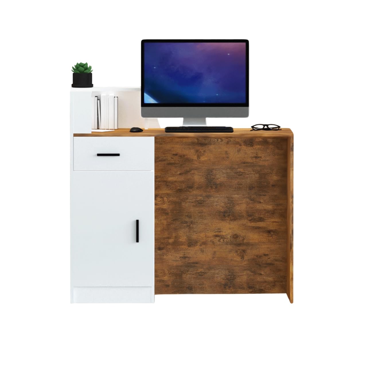 Recepción, escritorio de recepción grande, escritorio de recepción con mostrador, mostrador de pago para pago, vestíbulo, salón de belleza, oficina en casa, venta al por menor, clínica, oficina