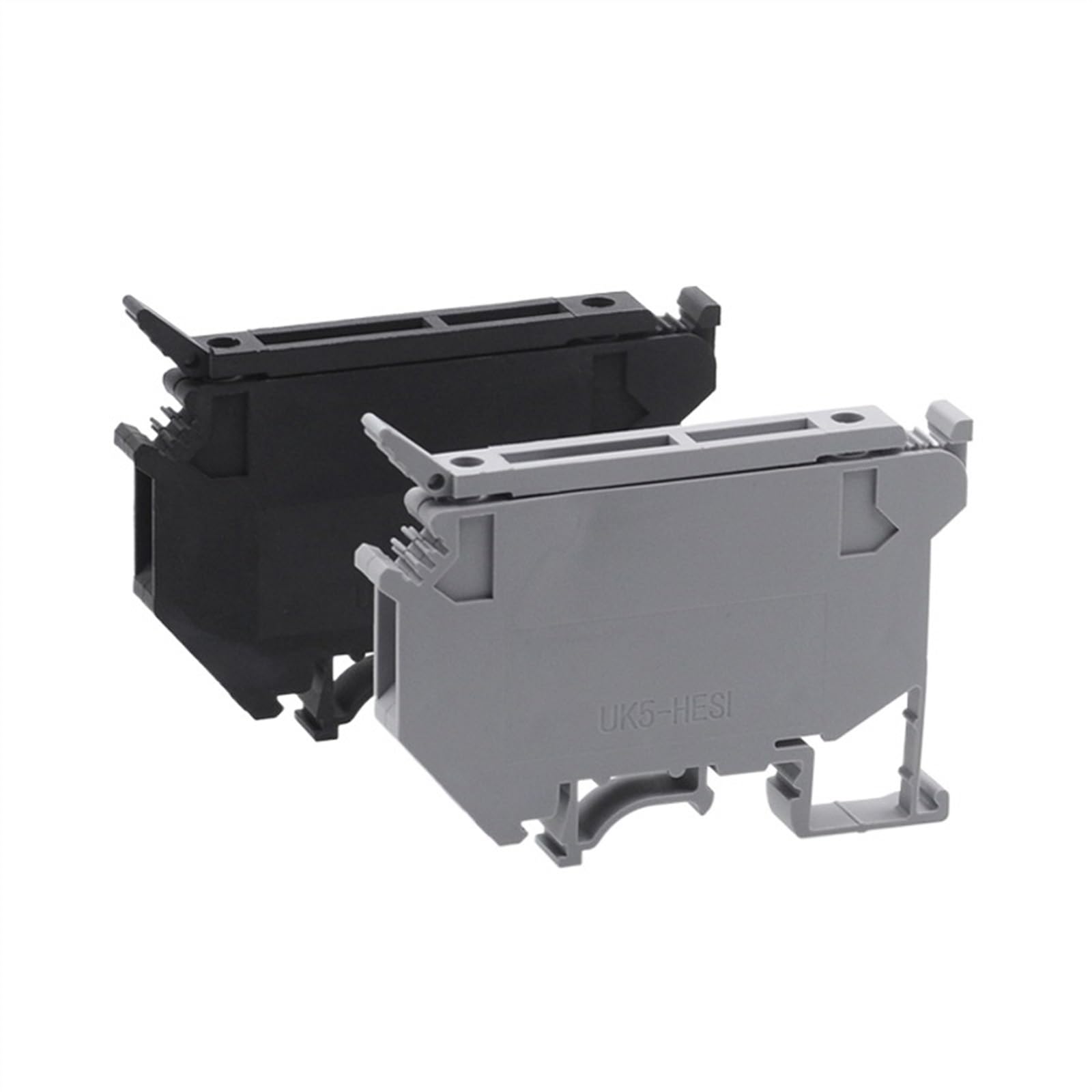 Borniers de fusible à pince sur Rail Din UK5-HESI, connecteur de câble électrique à vis, bornier, bloc de bornes de câblage 6,3a, 2/5 pièces (Color : Gray, Size : 5pcs)