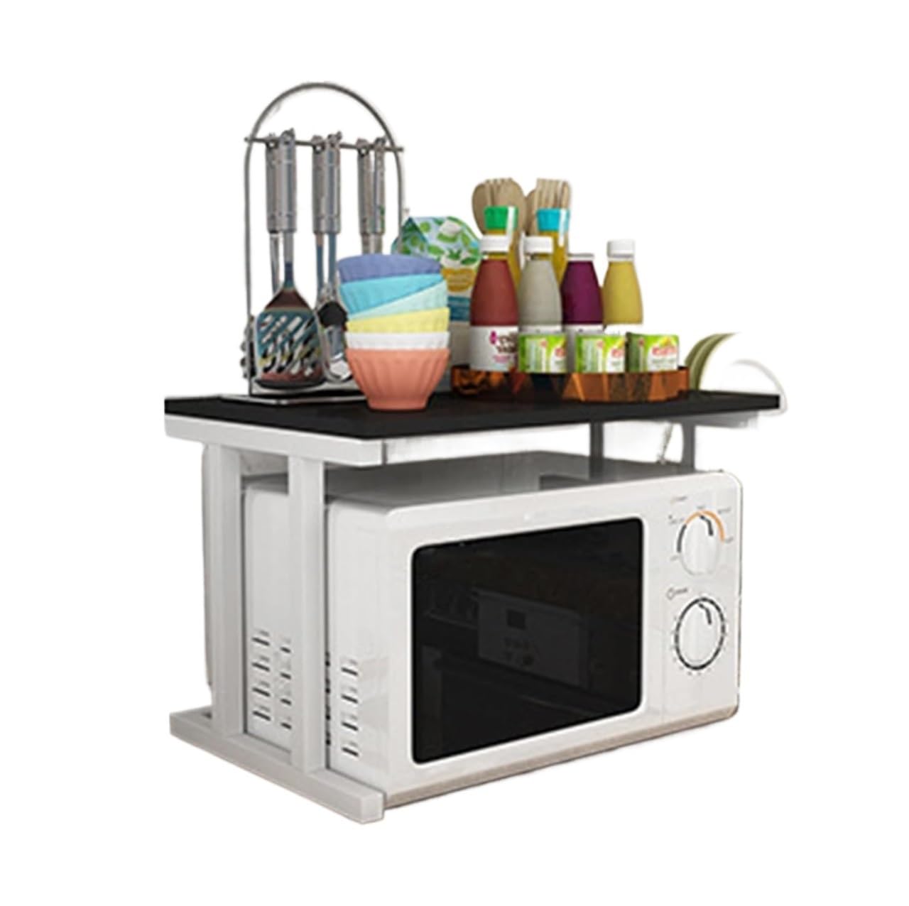 GTHTUHFD I-Form Microwave Shelf - Kitchen Supplies Storage Rack For Countertop Space-Saving And Stylish Oven Rack For Home And Kitchen Use