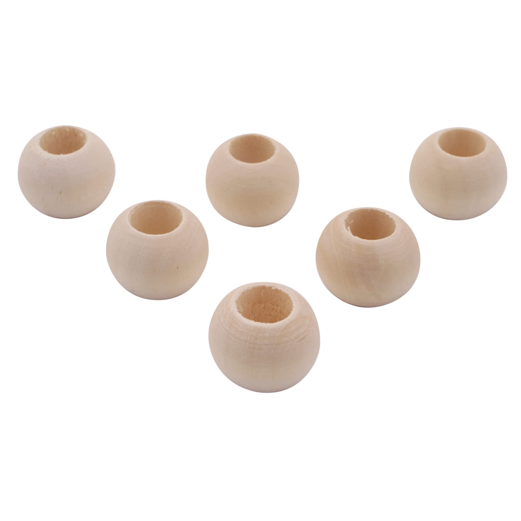 Akfldms 200Pcs Natural Wooden Beads, 20mm Wood Spacer Beads Round Wood Loose Beads For Jewellery Making