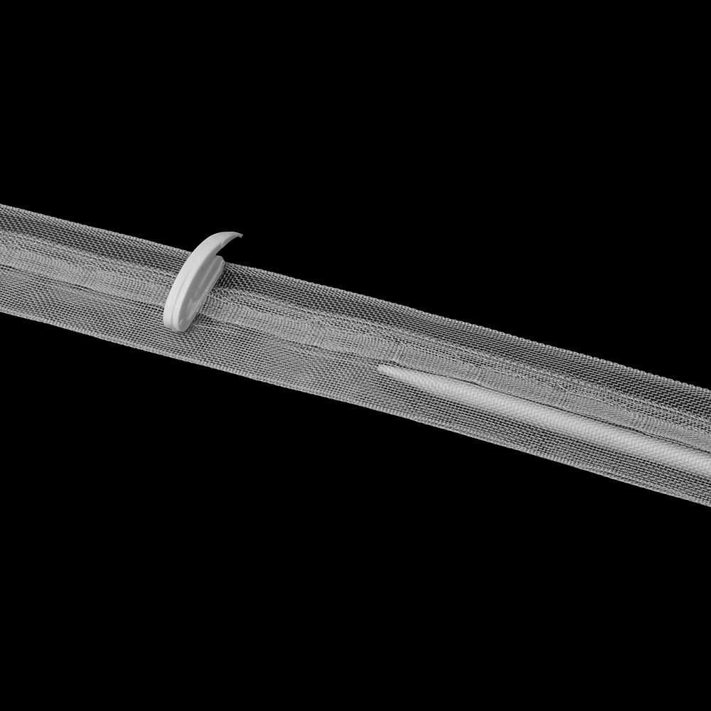 Oz-Is Dar Tekstil Gardinenband 100 Meter Raffrolloband 27 mm, universell, 100% Polyester, Transparent, Faltenband zum Annähen für Vorhänge und Gardinen 3598M