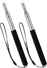 Zeigestab Ausziehbar mit Handschlaufe 2st 100CM Lang, VOVIGGOL Teleskop Schläger Zeigestock Ausziehbar Teleskopstab für Lehrer Whiteboard Tafel Zeiger Zeigestock für Lehrerin (Schwarz)