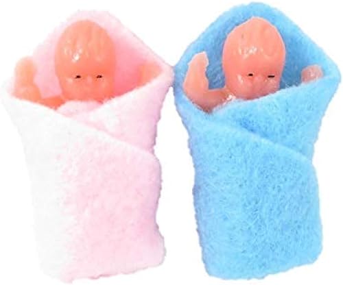 Dolls House 2 Swaddled Babies Miniatura 112 Escala Gente Bebé en Manta