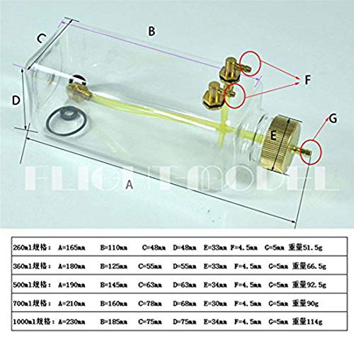 Zyhobby Rc Gas Fuel Tank Bottle 260Ml Transparent Plastic For Rc Airplane #TOP2