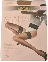 Omsa Calza autoreggente donna 20 denari con elegante balza siliconata in pizzo e punta invisibile articolo 258 MALIZIA20