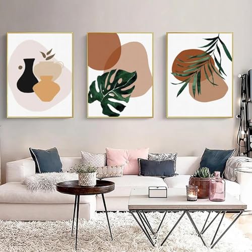 Toile peinture mur photos décor : lot de 3 affiches aquarelle 40x60 cm