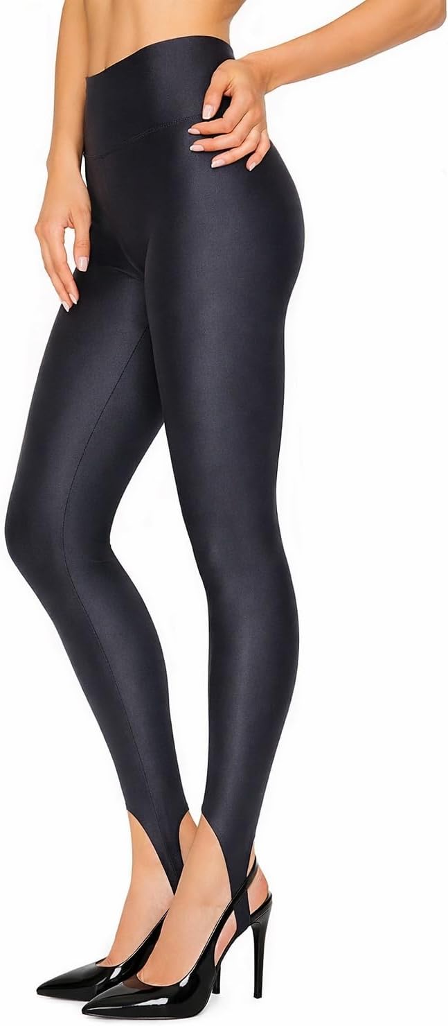 JJJ Fashion Yoga Terricot Hi Waist Stirrup Leggings for Women - Made in USA