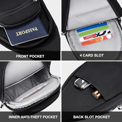 nuoku Small Sling Bag for Women Man Crossbody Chest Bag Lightweight Purse for Travel, Daily Use, and Outdoors3