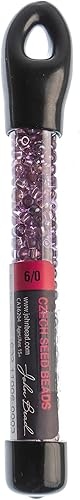 Miniatura 92 de John Bead Czech Glass Seed Beads 6/0 Ruby Silver Lined Beads for Jewelry Making Crafts, 23g Vial