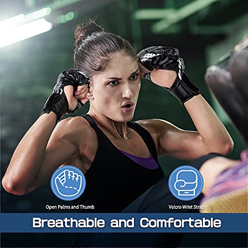 Foto von LangRay MMA Handschuhe, Boxhandschuhe Damen Männer, Sparringhandschuhen Punchinghandschuhe Grappling Training Gloves für Kickboxen Kampfsport Muay Thai Karate UFC Handschutz,M
