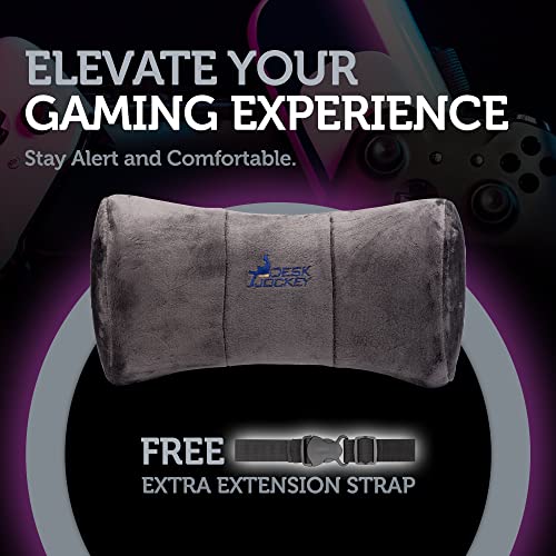 Desk Jockey Gaming Chair Head Pillow - Clinical Grade Memory Foam Gaming Chair Neck Pillow - Fully Adjustable Neck Support For Comfortable And Smooth Gaming Expereince #TOP5