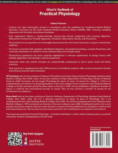 Image of Ghai's Textbook of Practical Physiology, 11 /E for MBBS 1st Year Students | As per Revised CBME Curriculum (UGMEB / NMC) | With OSPE, Viva Voce Q&A, Flowcharts and Physioclinical Correlations
