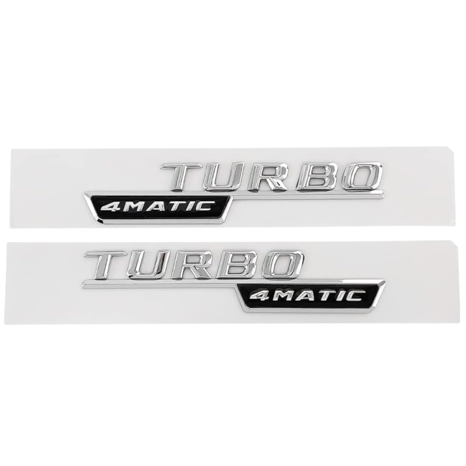Jarttarn TURBO 4MATIC+ Letter Badge Car Stickers for Mercedes-Benz Series Body Leaf Panel Modified Logo Decorative Accessories (Silver)