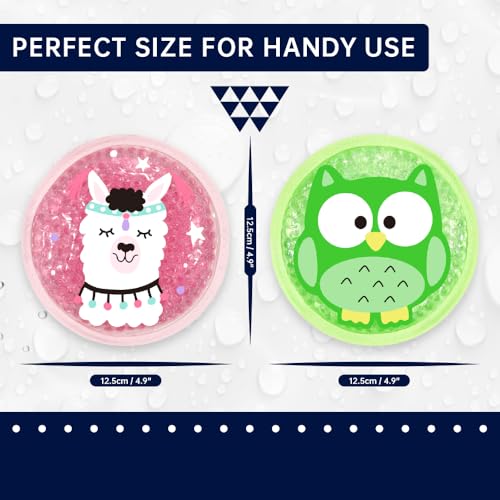 Image of Gel Ice Pack for Injuries 2 Packs Cute Reusable Hot Cold Gel Packs Gift | for Fever Pain Relief Wisdom Teeth First Aid and Neck Head Arms Legs Knee Ankle