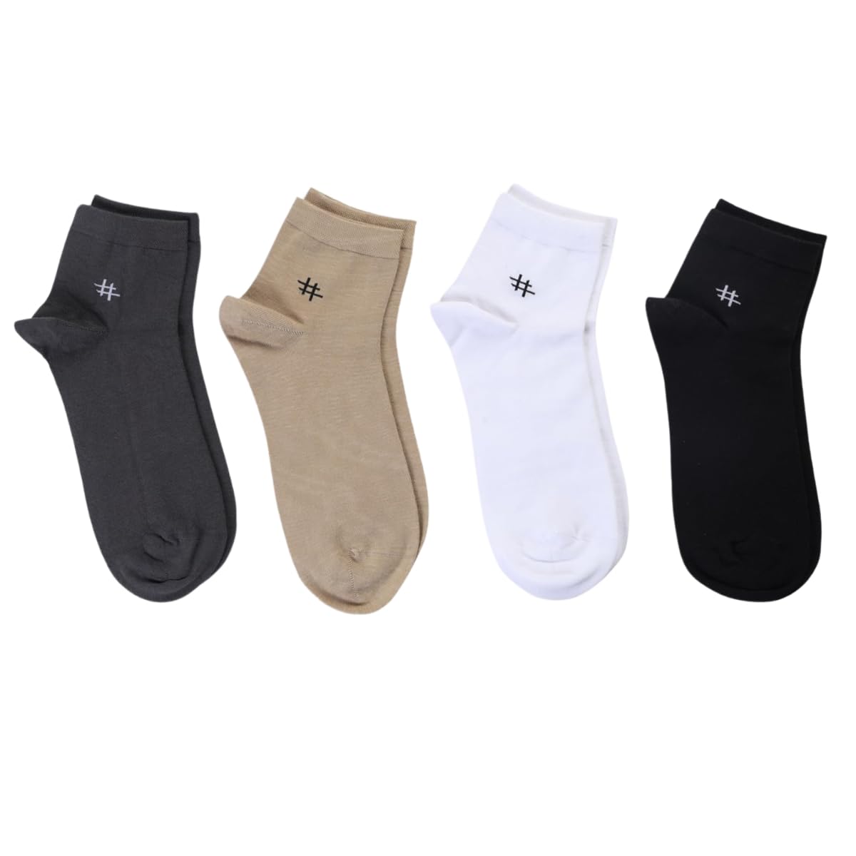 Cotton Ankle Length Socks for Men, Breathable Soft Knit Regular Wear Socks for Office, Casual n Formal Shoes_Pack 4 Pairs-image-48