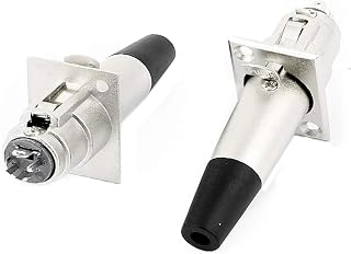 New Lon0167 Microfone para alto-falante tipo push tipo painel de montagem XLR 5 pinos macho + conector de áudio fêmea 2PCS(Mikrofon Lautsprecher Push-Typ Schalttafeleinbau XLR 5 Pin Stecker + Bu