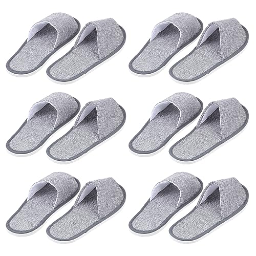 Pantoufles jetables bout ouvert lot de 6 chaussons antidérapants maison et voyage