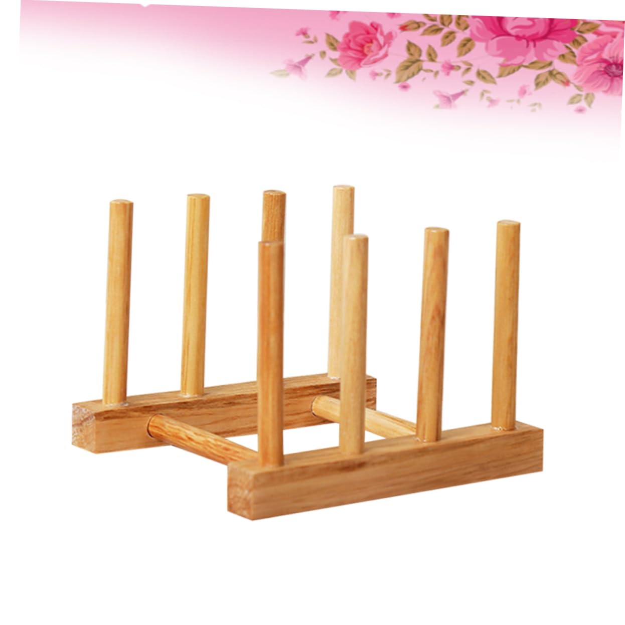 UTHCLO Lid Wood Dish Rack Bamboo Organizer for Kitchen Cabinet Large Drying Rack Drain Board Easy-Clean Sturdy