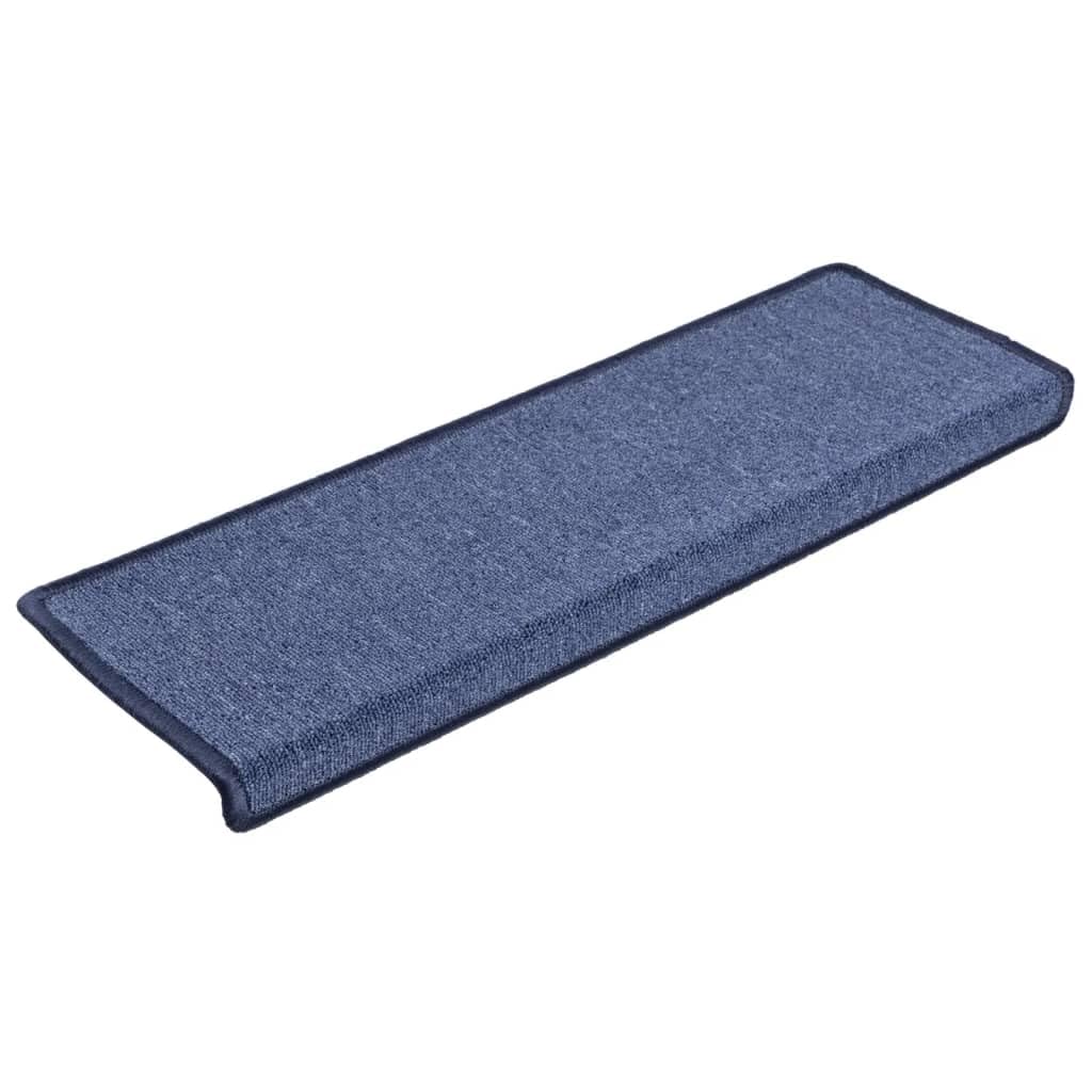 vidaXL Stair Mats 15 pcs 65x21x4 cm Blue Rectangular Edge — image 1
