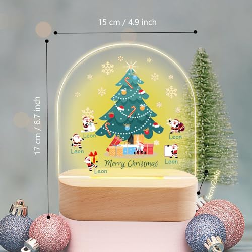 Lámpara de mesa de noche personalizada LED con base de madera miniatura 6