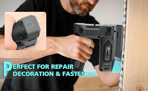 BLUEMARS 4V Cordless Staple Gun & Mini Hot Glue Gun Kit, 2-in-1 Electric Nailer & Glue Gun with Staples, Nails & Glue Sticks, Fast Heating, Ideal for Upholstery, Carpentry, DIY Projects - Image 6