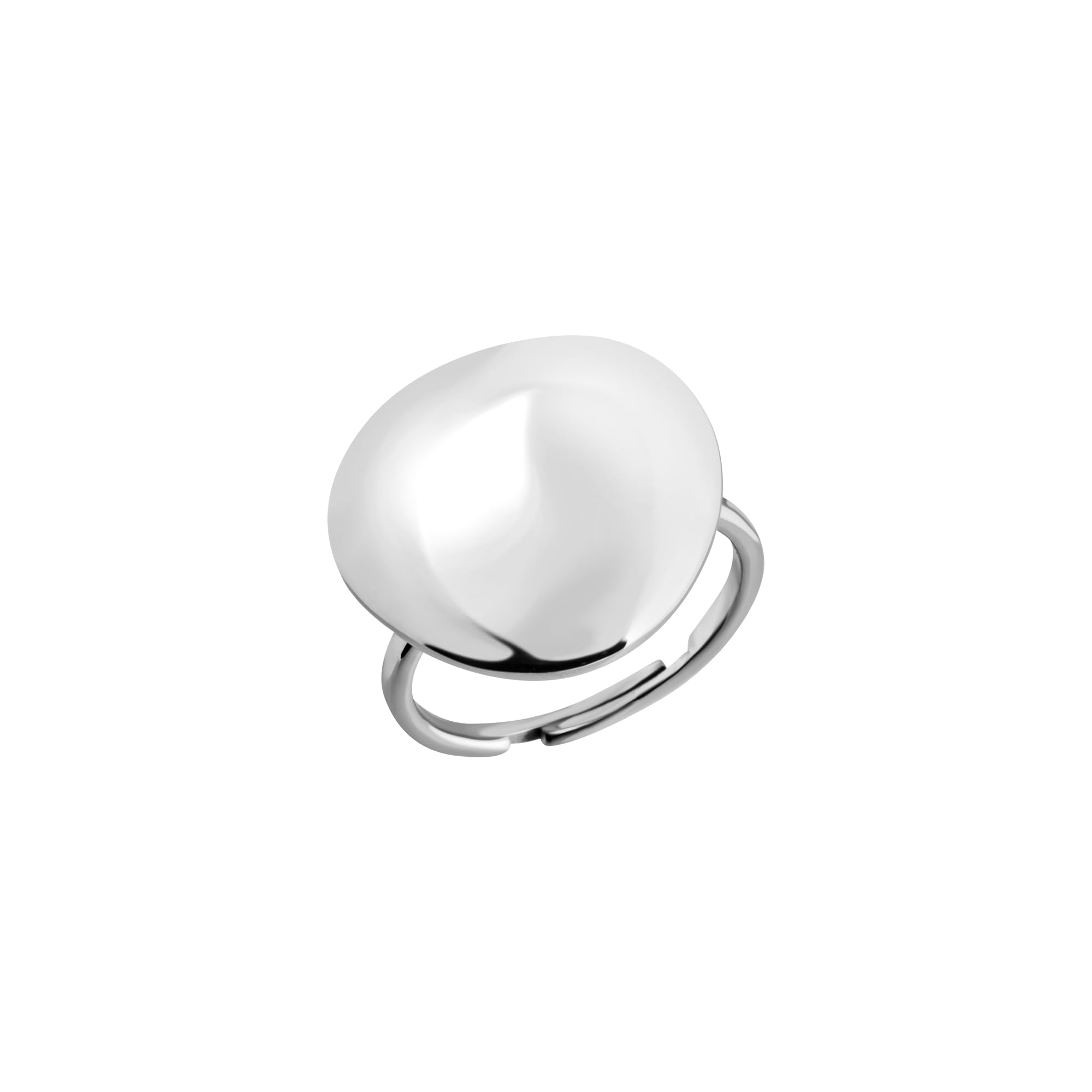 Breil, Collezione Bubble, Anello Donna in Acciaio Lucido con Boule e Linee Morbide e Sinuose, Idea Regalo Donne, Anelli Donna Eleganti